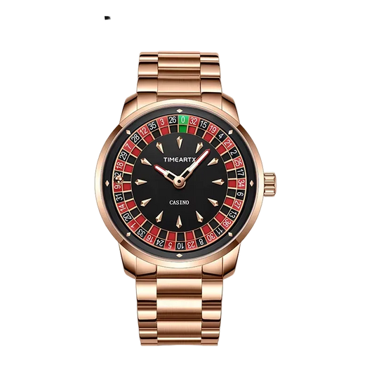 TimeART Model X Casino – złota koperta, stalowa bransoleta